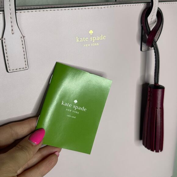 Kate Spade Wright Place Karla Tote 100% Leather Plum Dawn Rioja Large New - Picture 4 of 14